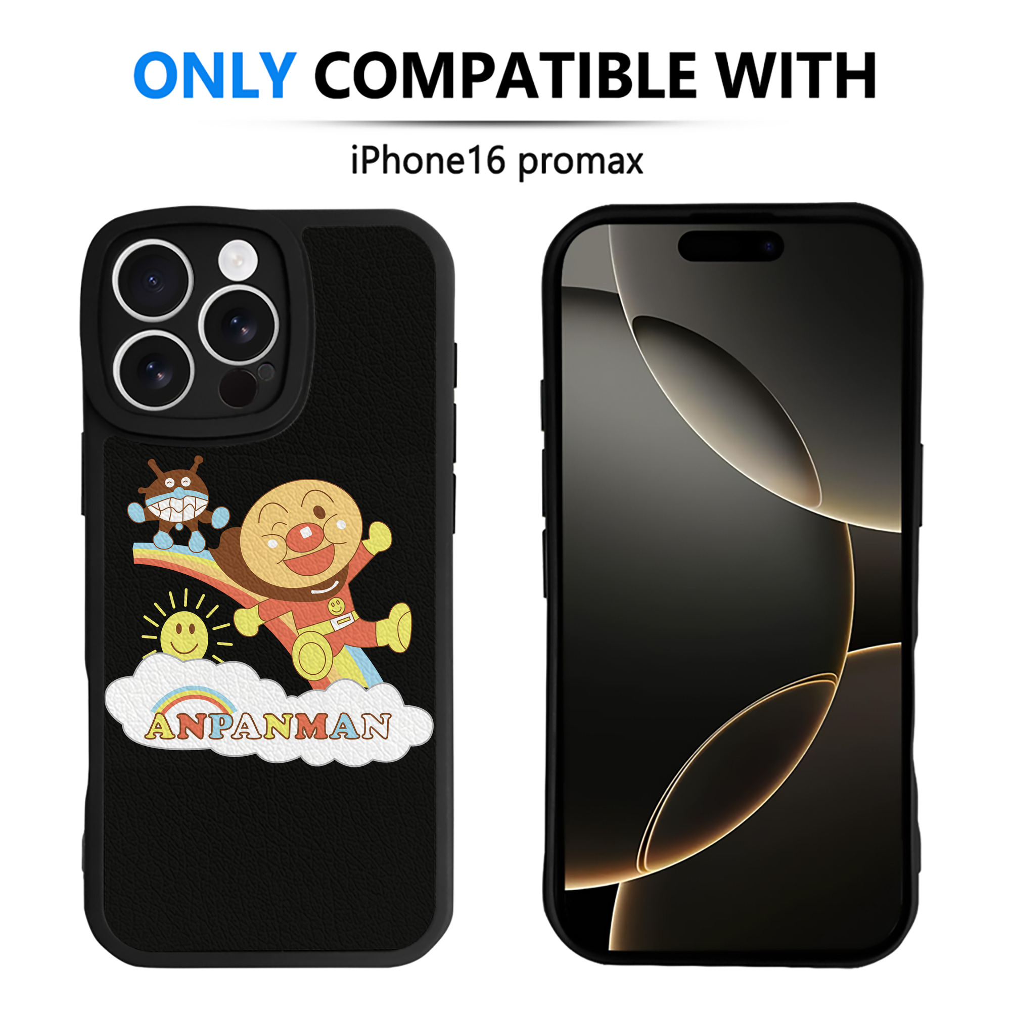 （画像用） アンパンマン Anpanman 【iPhone 16シリーズ対応】シリコンスマホケース（レザー調） 材質：シリコン